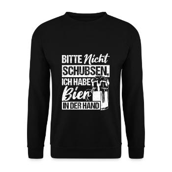 Beer Drinking Beer Fun Pub Hops Drinking Drinking - Unisex Sweatshirt - black - Front - Alina (178cm) & Michal (187cm)