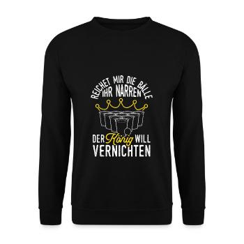 Hand me the balls, you fools, beer, fun, beer pong - Unisex Sweatshirt - black - Front - Alina (178cm) & Michal (187cm)