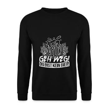 Va-t’en, tu n’es pas une bière, un pub, de l’alcool, de la bière, de la bière - Sweat-shirt Unisexe - noir - Devant - Alina (178cm) & Michal (187cm)