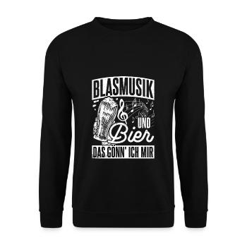 Blasmusik Und Bier Das Gönn Ich Mir Party Bier Mus - Unisex Pullover - Schwarz - Vorne - Alina (178cm) & Michal (187cm)