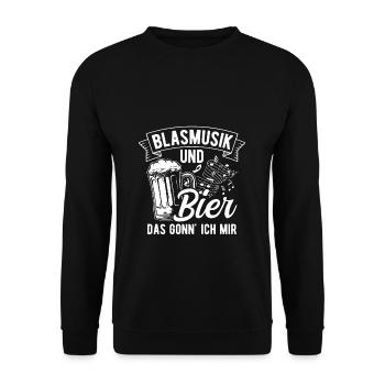 Biertrinken Bier Fun Kneipe Saufen Party Bier Musi - Unisex Pullover - Schwarz - Vorne - Alina (178cm) & Michal (187cm)