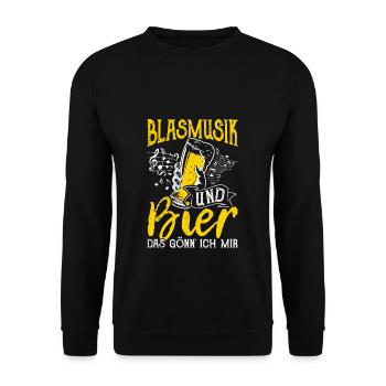 Biertrinken Bier Fun Kneipe Saufen Party Bier Musi - Unisex Pullover - Schwarz - Vorne - Alina (178cm) & Michal (187cm)