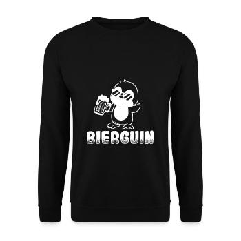 Bierguin Penguin Biertrinken Trinken Hopfen Saufen - Sweat-shirt Unisexe - noir - Devant - Alina (178cm) & Michal (187cm)