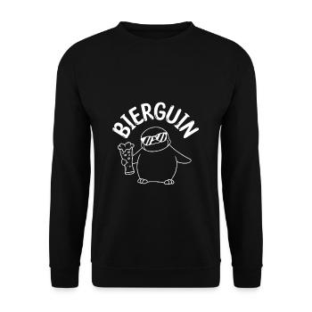 Bierguin Penguin Biertrinken Trinken Hopfen Saufen - Sweat-shirt Unisexe - noir - Devant - Alina (178cm) & Michal (187cm)