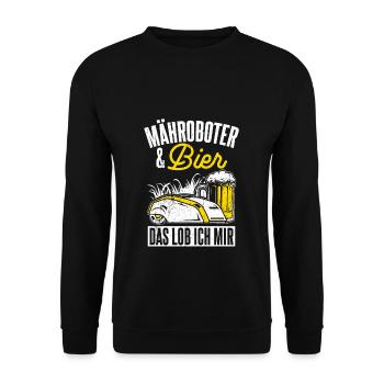 Tondeuses à gazon robotisées et bière C’est ce dont je me vante, buveur, jardinier - Sweat-shirt Unisexe - noir - Devant - Alina (178cm) & Michal (187cm)
