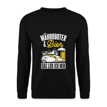 Robotic Lawnmowers & Beer I Praise Myself Drinking Lawn Mowing - Unisex Sweatshirt - black - Front - Alina (178cm) & Michal (187cm)