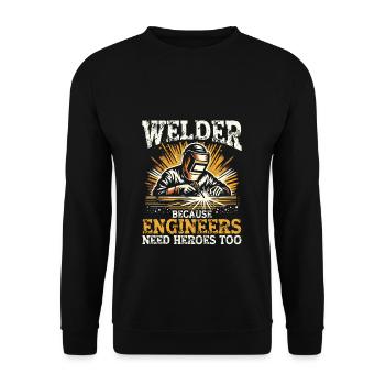 Soudeur Drôle de dicton Soudeur Métallurgiste - Sweat-shirt Unisexe - noir - Devant - Alina (178cm) & Michal (187cm)