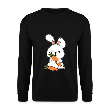 Lapin Légume Carotte Cadeau de lapin de Pâques - Sweat-shirt Unisexe - noir - Devant - Alina (178cm) & Michal (187cm)