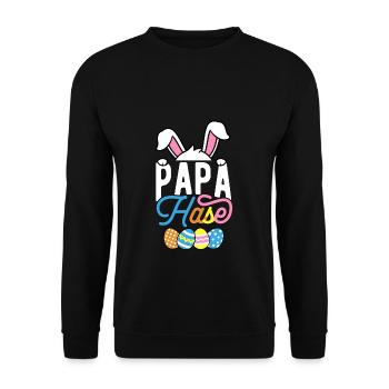Bunny Dad Gift Easter Father's Day Bunny Dad - Unisex Sweatshirt - black - Front - Alina (178cm) & Michal (187cm)
