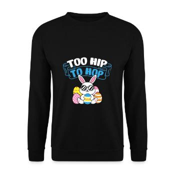Trop branché pour sauter pour un amoureux des lapins - Sweat-shirt Unisexe - noir - Devant - Alina (178cm) & Michal (187cm)