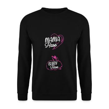 Maman Lapin Bébé Lapin Fête des Mères - Sweat-shirt Unisexe - noir - Devant - Alina (178cm) & Michal (187cm)