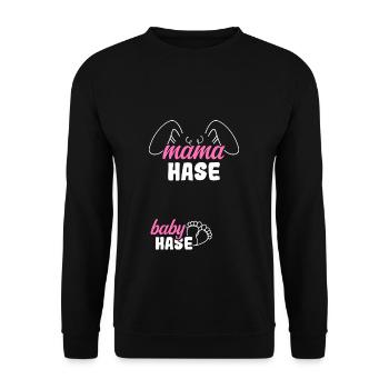 Maman Lapin Bébé Lapin Naissance Grossesse Devenir - Sweat-shirt Unisexe - noir - Devant - Alina (178cm) & Michal (187cm)