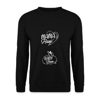 Maman Lapin Bébé Lapin Naissance Cadeau de Grossesse - Sweat-shirt Unisexe - noir - Devant - Alina (178cm) & Michal (187cm)
