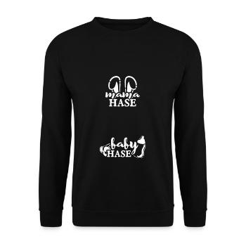 Maman Lapin Bébé Lapin Naissance Cadeau de Grossesse - Sweat-shirt Unisexe - noir - Devant - Alina (178cm) & Michal (187cm)