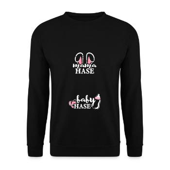 Maman Lapin Bébé Lapin Naissance Grossesse Devenir - Sweat-shirt Unisexe - noir - Devant - Alina (178cm) & Michal (187cm)