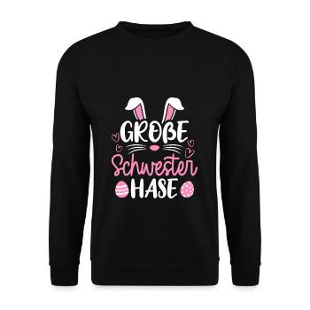 Grande soeur lapin de Pâques lapin famille Pâques Ges - Sweat-shirt Unisexe - noir - Devant - Alina (178cm) & Michal (187cm)