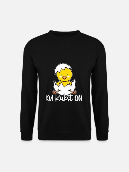 Da Kükst Du Küken Ostern Ostereier Kinder Huhn Kük - Unisex Pullover - Schwarz