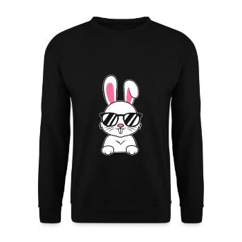 Lapin Cool Avec Lunettes De Soleil Lapin Amour - Sweat-shirt Unisexe - noir - Devant - Alina (178cm) & Michal (187cm)