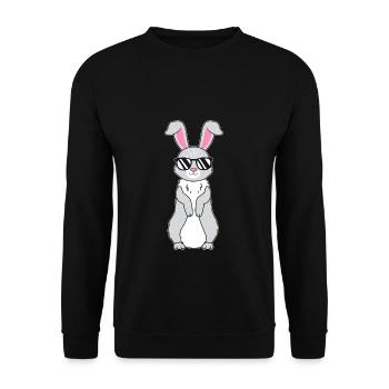 Lapin Cool Avec Lunettes De Soleil Lapin Amour - Sweat-shirt Unisexe - noir - Devant - Alina (178cm) & Michal (187cm)