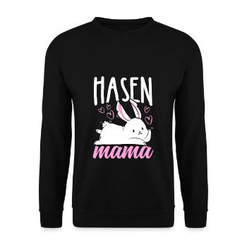 Maman Lapin Cadeau Lapins de Pâques Maman - Sweat-shirt Unisexe - noir - Devant - Alina (178cm) & Michal (187cm)
