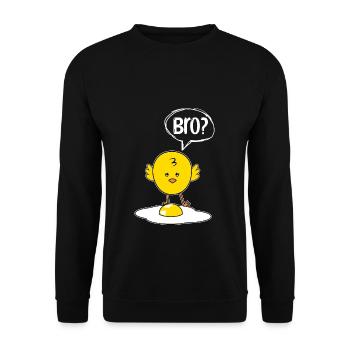 Bro? Chick and Eggs Funny Chick Gift - Unisex Sweatshirt - black - Front - Alina (178cm) & Michal (187cm)