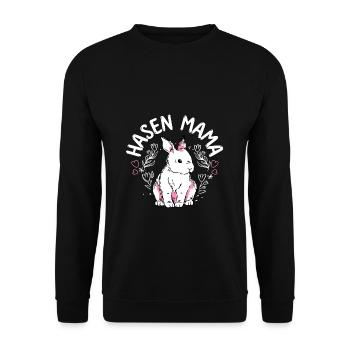 Maman Lapin Cadeau Lapins de Pâques Maman - Sweat-shirt Unisexe - noir - Devant - Alina (178cm) & Michal (187cm)