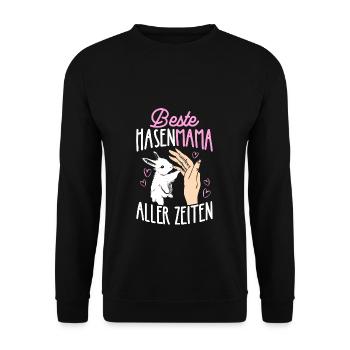 Best Bunny Mom Ever Bunny Rabbit Easter - Unisex Sweatshirt - black - Front - Alina (178cm) & Michal (187cm)