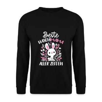 Best Bunny Mom Ever Bunny Rabbit Easter - Unisex Sweatshirt - black - Front - Alina (178cm) & Michal (187cm)