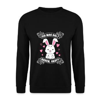 J’aime juste les lapins lapin lapin filles enfants G - Sweat-shirt Unisexe - noir - Devant - Alina (178cm) & Michal (187cm)