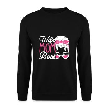Mother's Day Best Mom Wife Gift Favorite Mom - Unisex Sweatshirt - black - Front - Alina (178cm) & Michal (187cm)