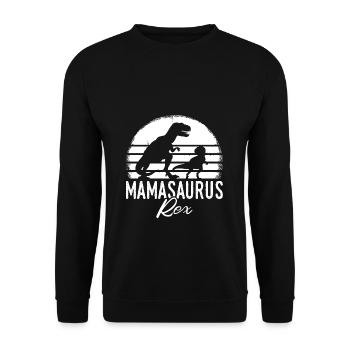 Mamasaurus Rex T-Rex Dino Mother's Day Best Mama Mam - Unisex Sweatshirt - black - Front - Alina (178cm) & Michal (187cm)