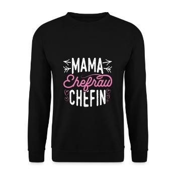 Mama Ehefrau Chefin Familie Beste Mutter Beste Mam - Unisex Pullover - Schwarz - Vorne - Alina (178cm) & Michal (187cm)