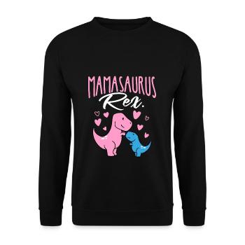 Mamasaurus Rex T-Rex Dino Mother's Day Best Mama Mam - Unisex Sweatshirt - black - Front - Alina (178cm) & Michal (187cm)