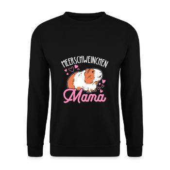 Meerschweinchen Mama Haustier Muttertag Mama Mami - Unisex Pullover - Schwarz - Vorne - Alina (178cm) & Michal (187cm)