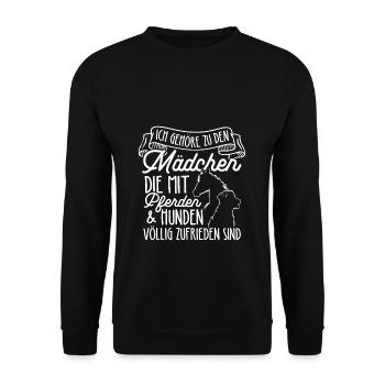 Chevaux Chien Propriétaire de chien Cavalier Chevaux Reitfa - Sweat-shirt Unisexe - noir - Devant - Alina (178cm) & Michal (187cm)