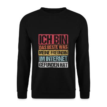Internet Date Dating Fun Girlfriend Relationship Couple K - Unisex Sweatshirt - black - Front - Alina (178cm) & Michal (187cm)