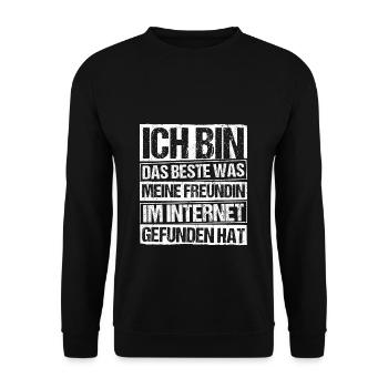 Internet Date Dating Fun Girlfriend Relationship Couple P - Unisex Sweatshirt - black - Front - Alina (178cm) & Michal (187cm)