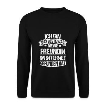 Internet Date Dating Fun Girlfriend Relationship Couple K - Unisex Sweatshirt - black - Front - Alina (178cm) & Michal (187cm)