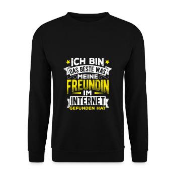 Internet Date Dating Fun Girlfriend Relationship Couple P - Unisex Sweatshirt - black - Front - Alina (178cm) & Michal (187cm)