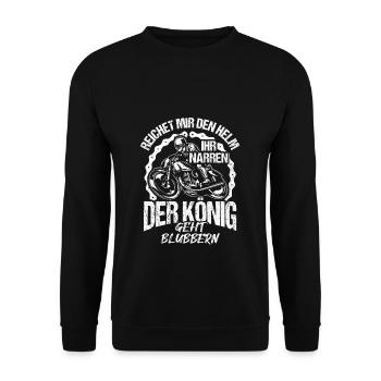 Give me the helmet, you fools, the king goes blu - Unisex Sweatshirt - black - Front - Alina (178cm) & Michal (187cm)