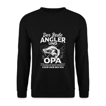 Angler Fishing Fishing Holiday Fish Fishing Grandpa Grandpa - Unisex Sweatshirt - black - Front - Alina (178cm) & Michal (187cm)