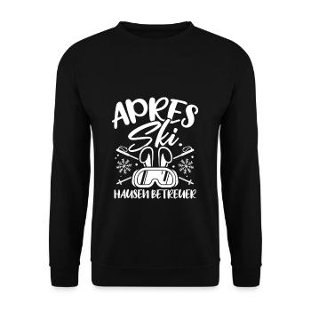 APRÉS SKI Hasen Betruer Ski Fahren Ski Party Apres - Unisex Pullover - Schwarz - Vorne - Alina (178cm) & Michal (187cm)