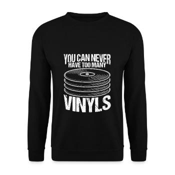 On n’a jamais trop de fête d’amateurs de vinyles - Sweat-shirt Unisexe - noir - Devant - Alina (178cm) & Michal (187cm)