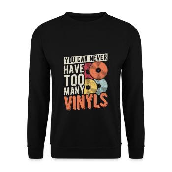 On n’a jamais trop de fête d’amateurs de vinyles - Sweat-shirt Unisexe - noir - Devant - Alina (178cm) & Michal (187cm)