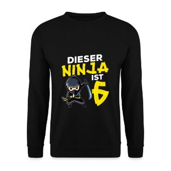Dieser Ninja Ist 6 Geburtstag Geschenk Party Japan - Unisex Pullover - Schwarz - Vorne - Alina (178cm) & Michal (187cm)