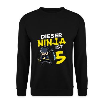 This Ninja's 5 Birthday Gift Party Japan - Unisex Sweatshirt - black - Front - Alina (178cm) & Michal (187cm)