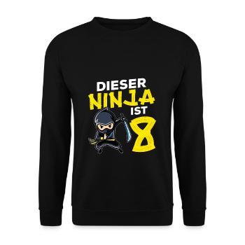 Dieser Ninja Ist 8 Geburtstag Geschenk Party Japan - Unisex Pullover - Schwarz - Vorne - Alina (178cm) & Michal (187cm)