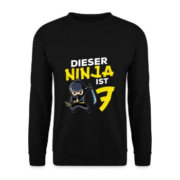 Dieser Ninja Ist 7 Geburtstag Geschenk Party Japan - Unisex Pullover - Schwarz - Vorne - Alina (178cm) & Michal (187cm)