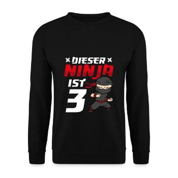 Cette Ninja’s 3 Birthday Ninja Belt Naissance - Sweat-shirt Unisexe - noir - Devant - Alina (178cm) & Michal (187cm)