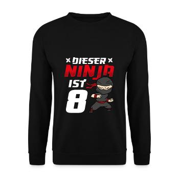 Cette Ninja’s 8 Birthday Ninja Belt Naissance - Sweat-shirt Unisexe - noir - Devant - Alina (178cm) & Michal (187cm)